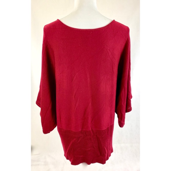 LANE BRYANT Maroon Dolman Short Sleeve Sweater - Picture 3 of 4